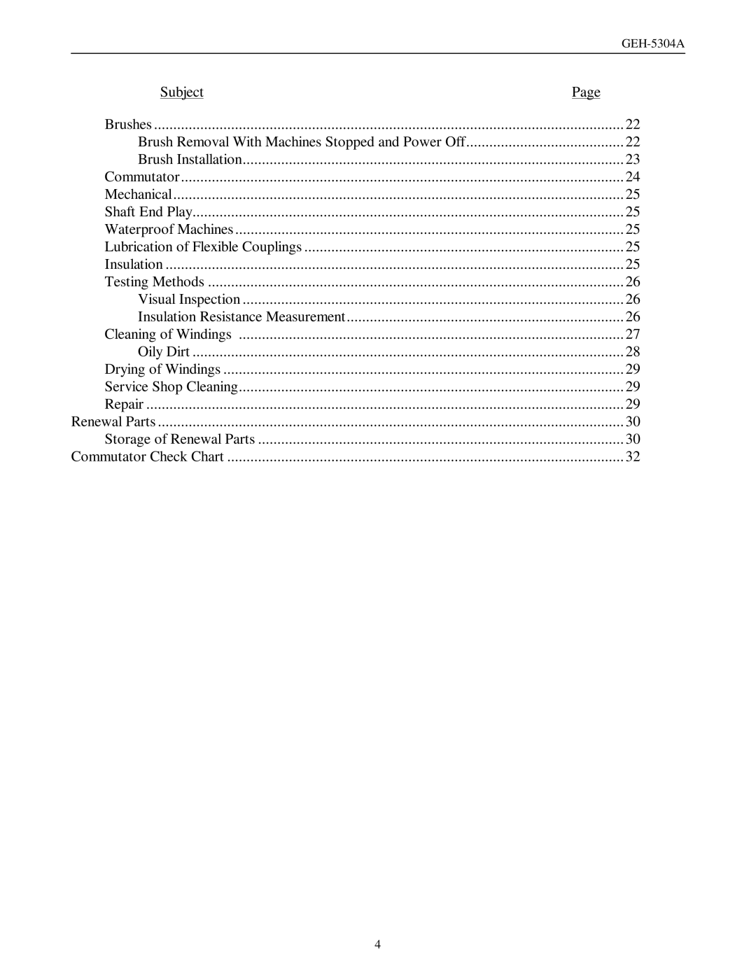 GE GEH-5304A manual Storage of Renewal Parts 