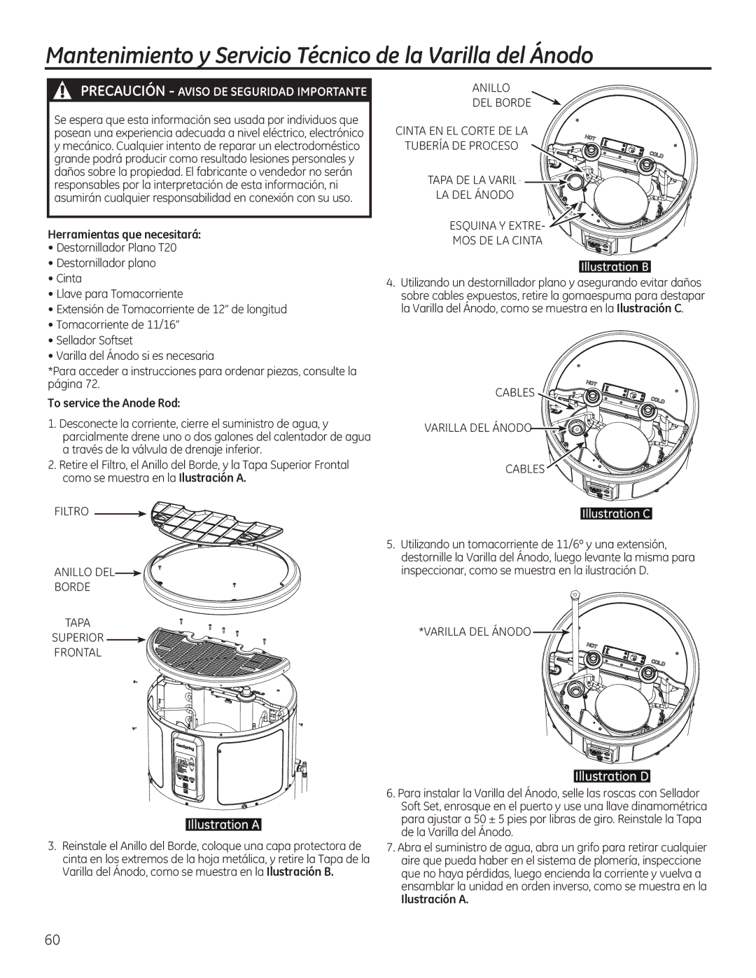 GE GEH50DEED To service the Anode Rod, 752 $1,//2/ %25, $%/6 $5,//$/È122, Ilustración a, $3$ 6835,25 5217$ 