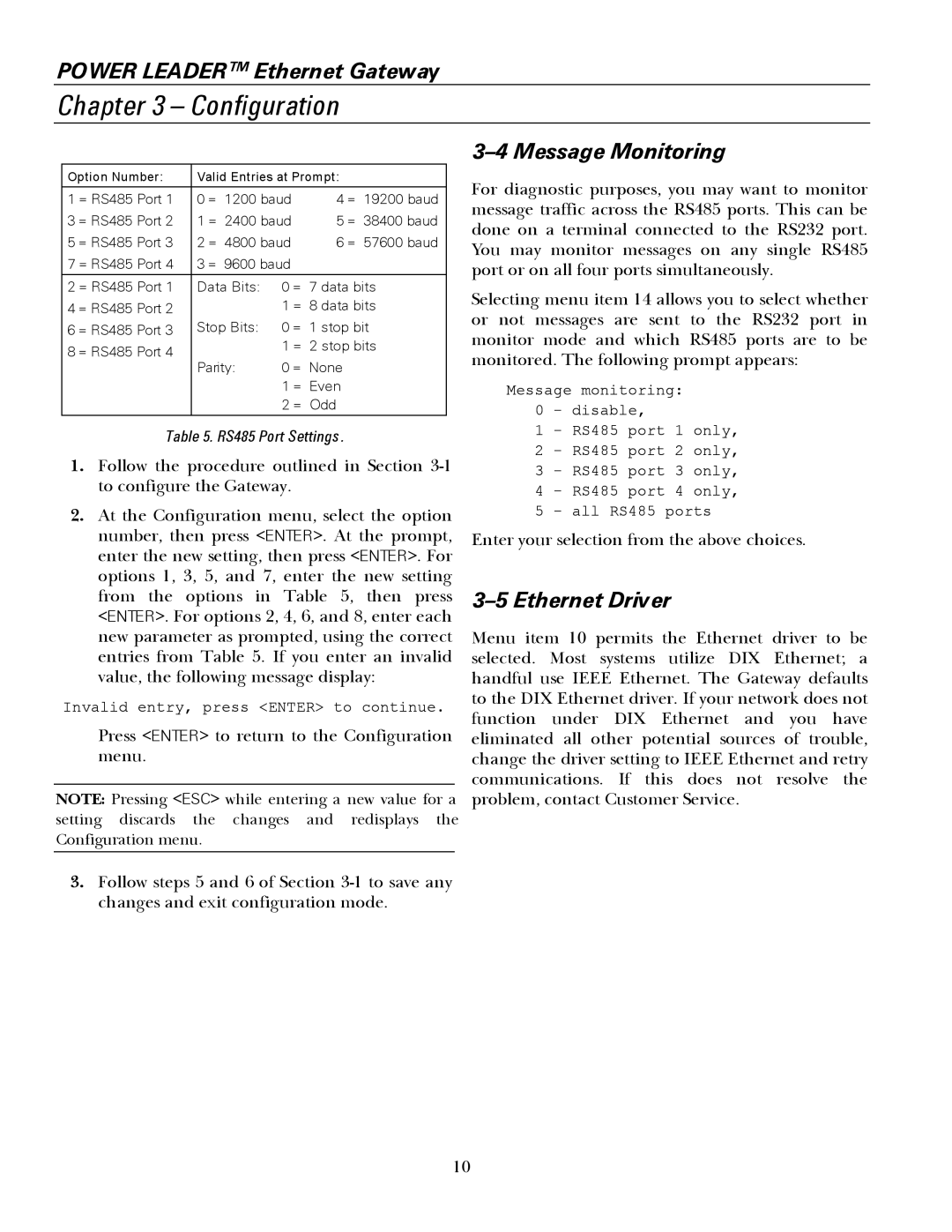 GE GEH6505A manual Message Monitoring, Ethernet Driver 