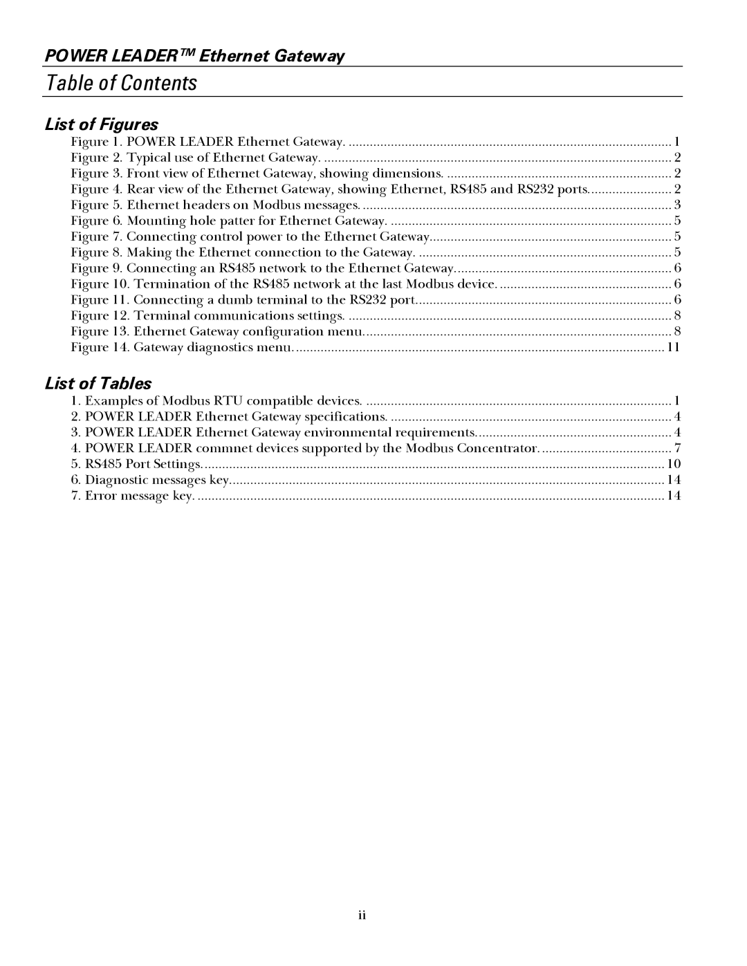 GE GEH6505A manual Table of Contents 