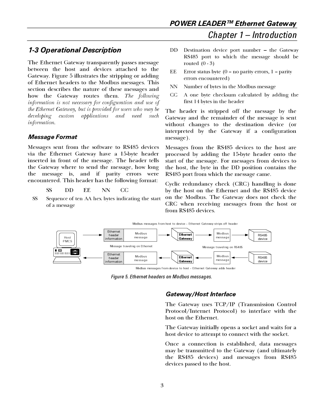 GE GEH6505A manual Operational Description, Message Format 