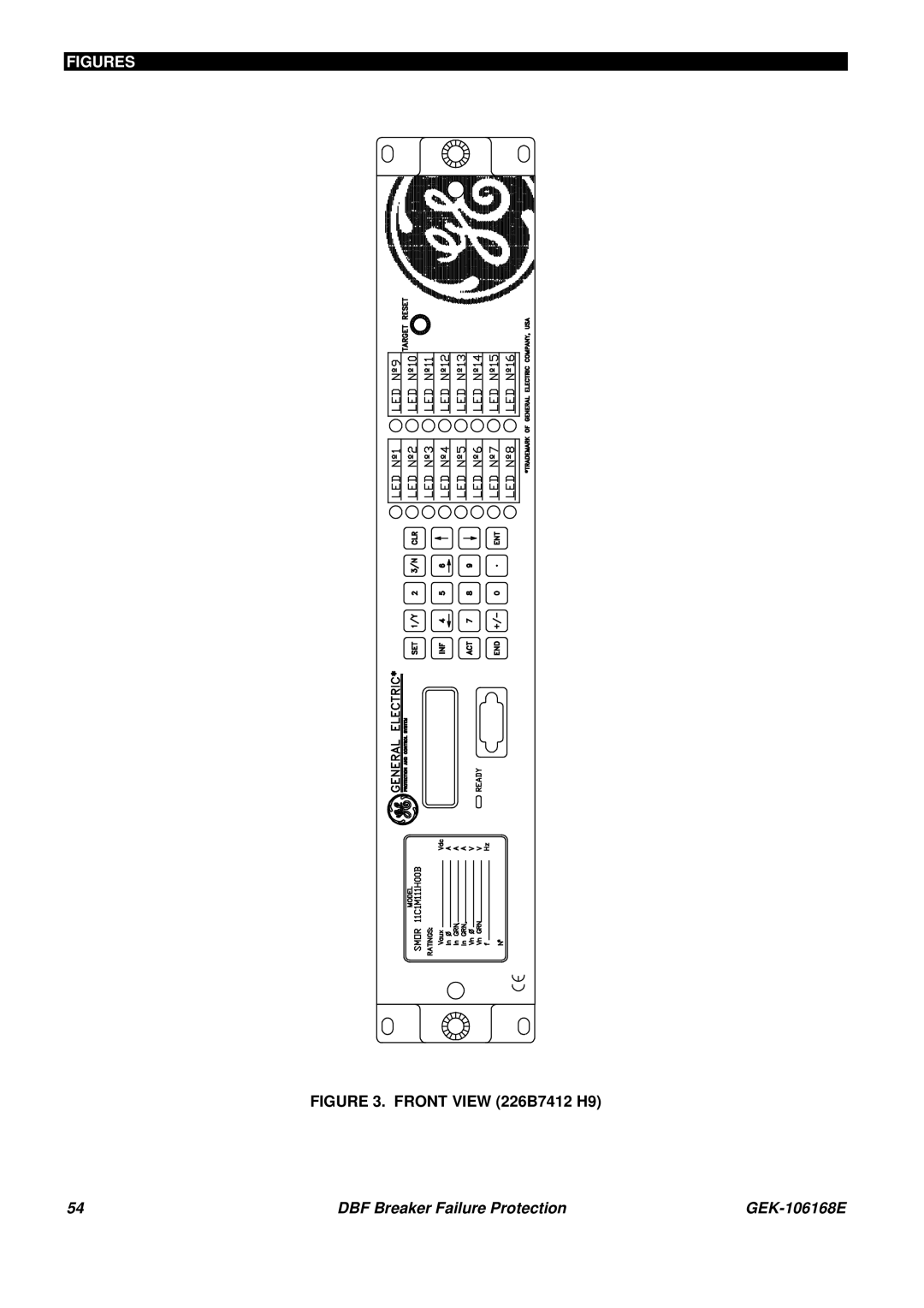 GE GEK 106168E manual Front View 226B7412 H9 