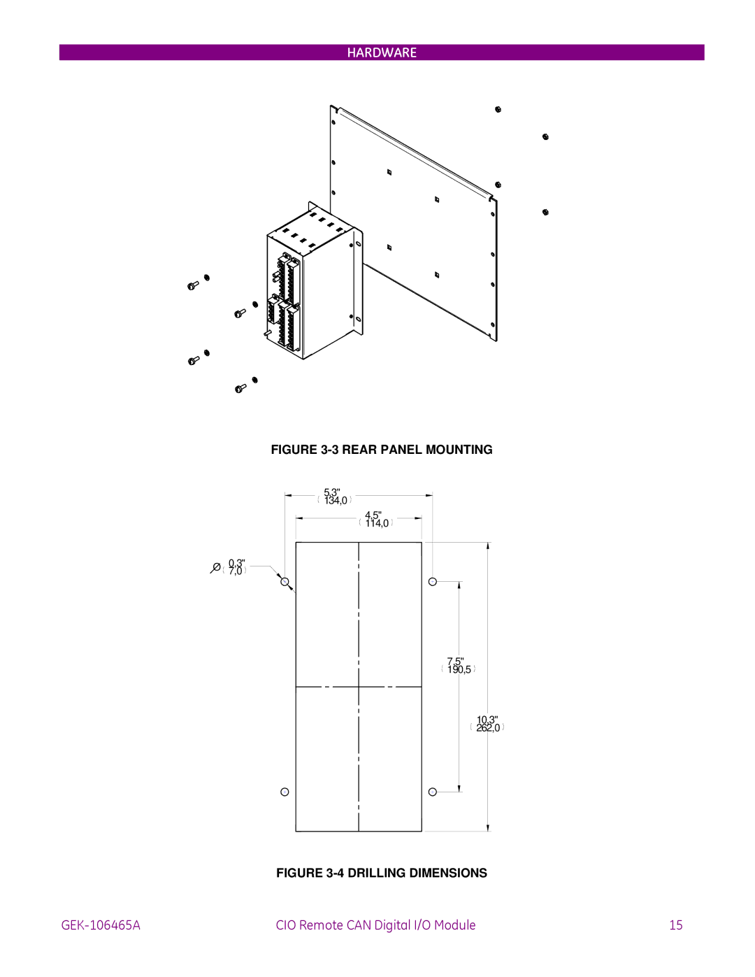 GE GEK-106465A instruction manual Rear Panel Mounting 