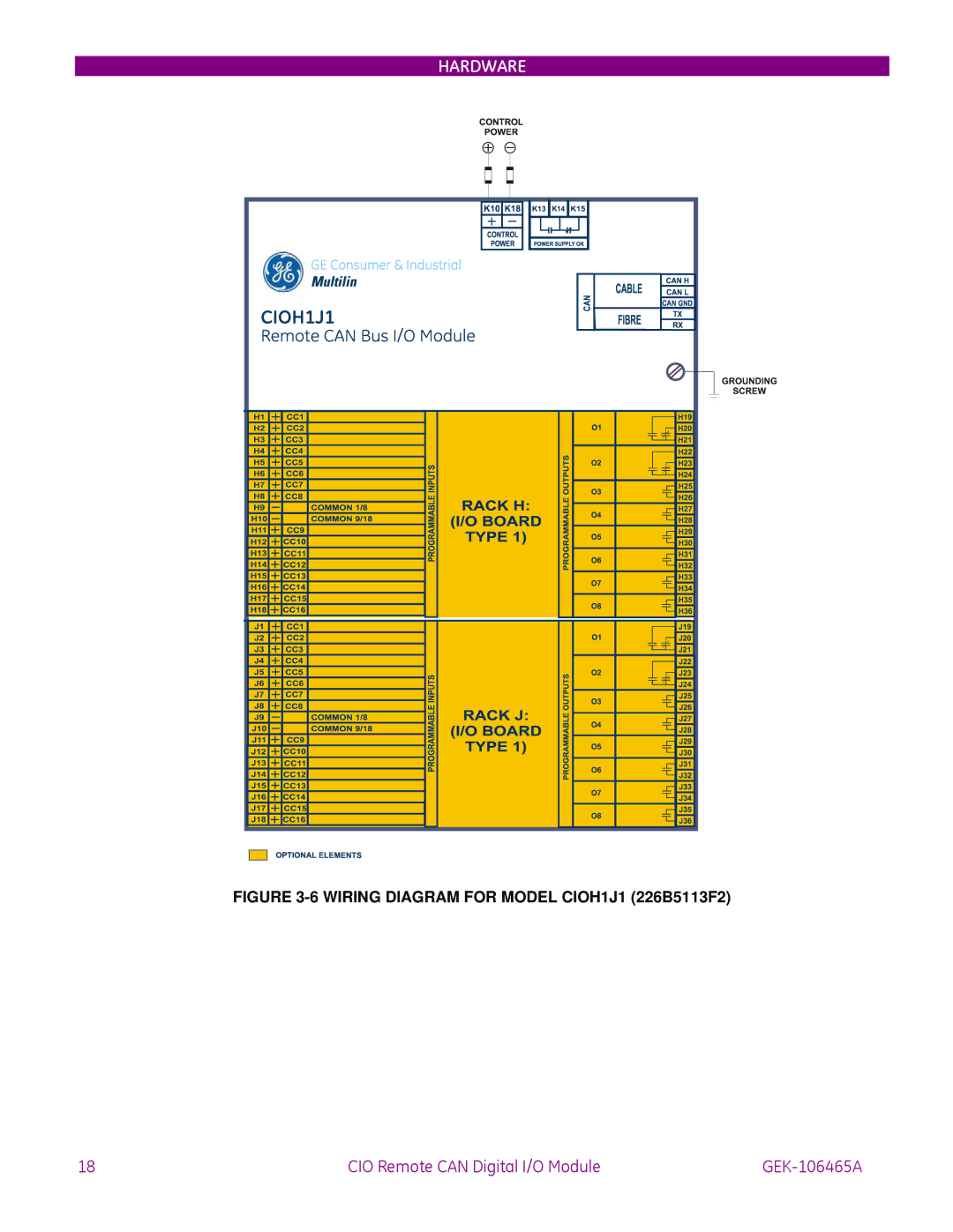 GE GEK-106465A instruction manual Wiring Diagram for Model CIOH1J1 226B5113F2 