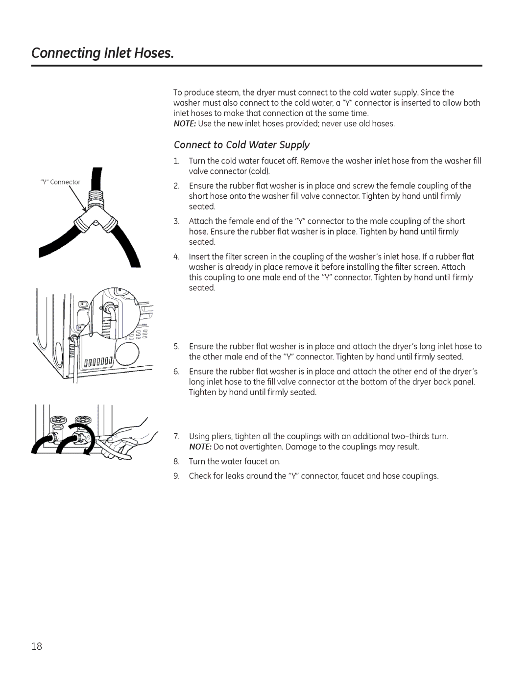 GE GFDN240, GFDN245, GFDS350, GFDS355 owner manual RQQHFWWR&ROGDWHU6XSSO, Vhdwhg,  7XUQWKHZDWHUIDXFHWRQ 