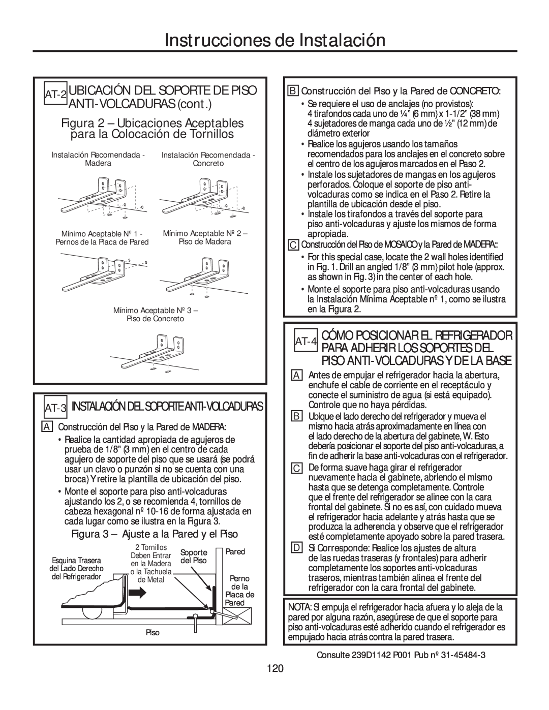 GE GFE28HGHBB, GFE28HMHES ANTI-VOLCADURAS cont, Figura 2 - Ubicaciones Aceptables, para la Colocación de Tornillos 