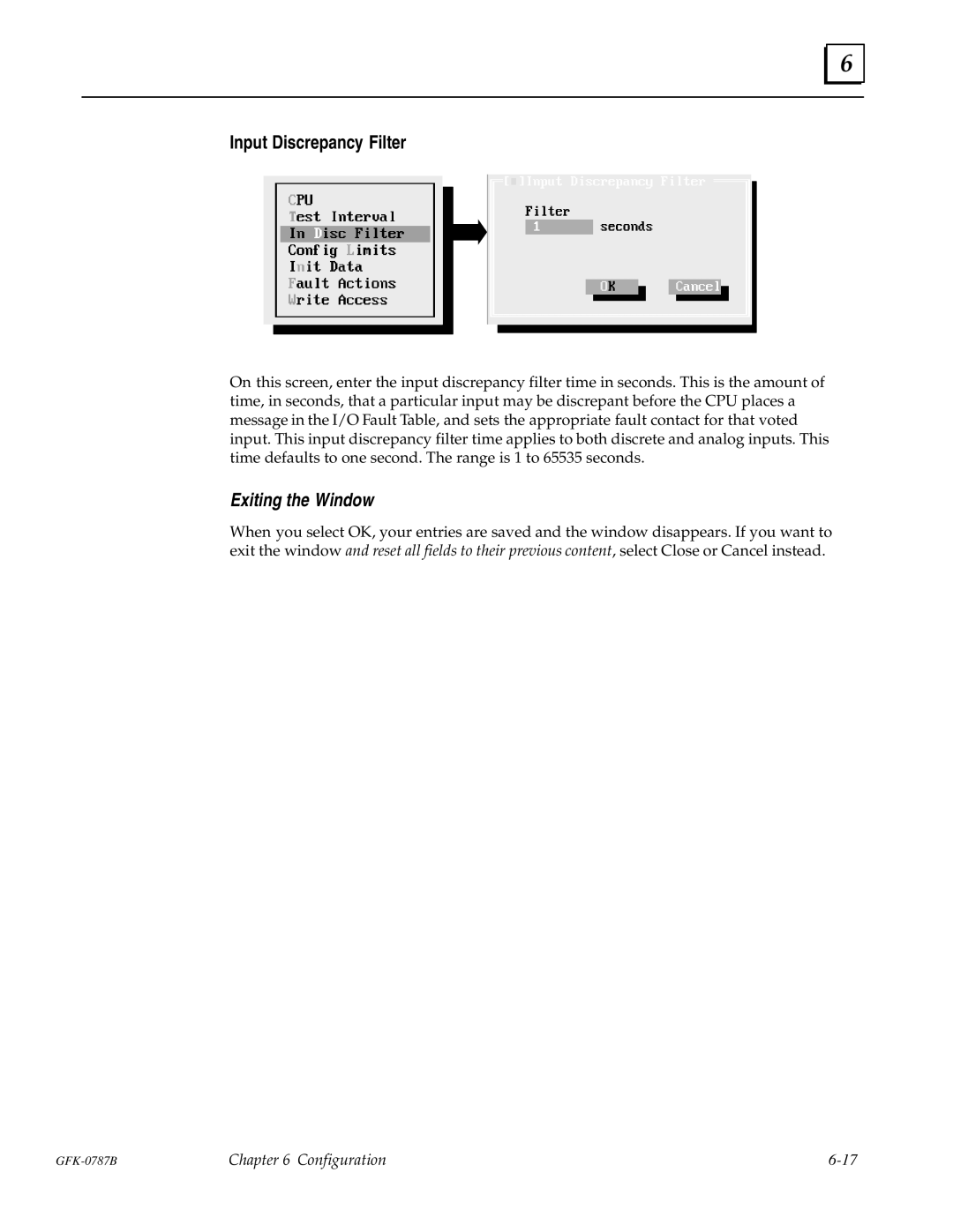 GE GFK-0787B user manual Input Discrepancy Filter 