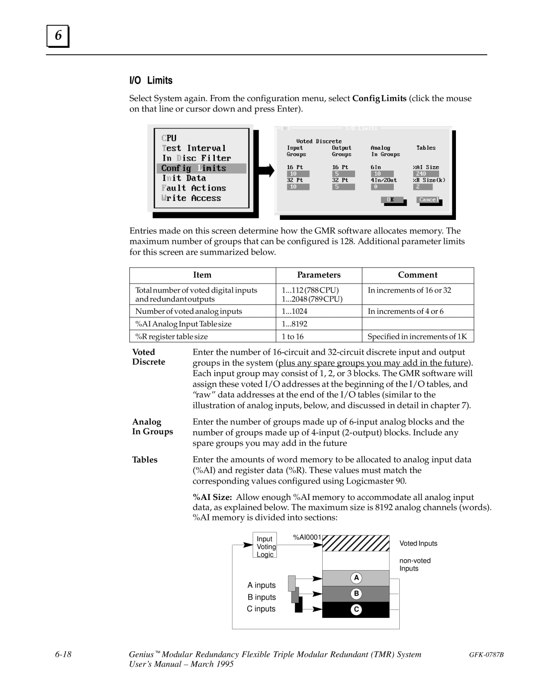 GE GFK-0787B user manual Limits 