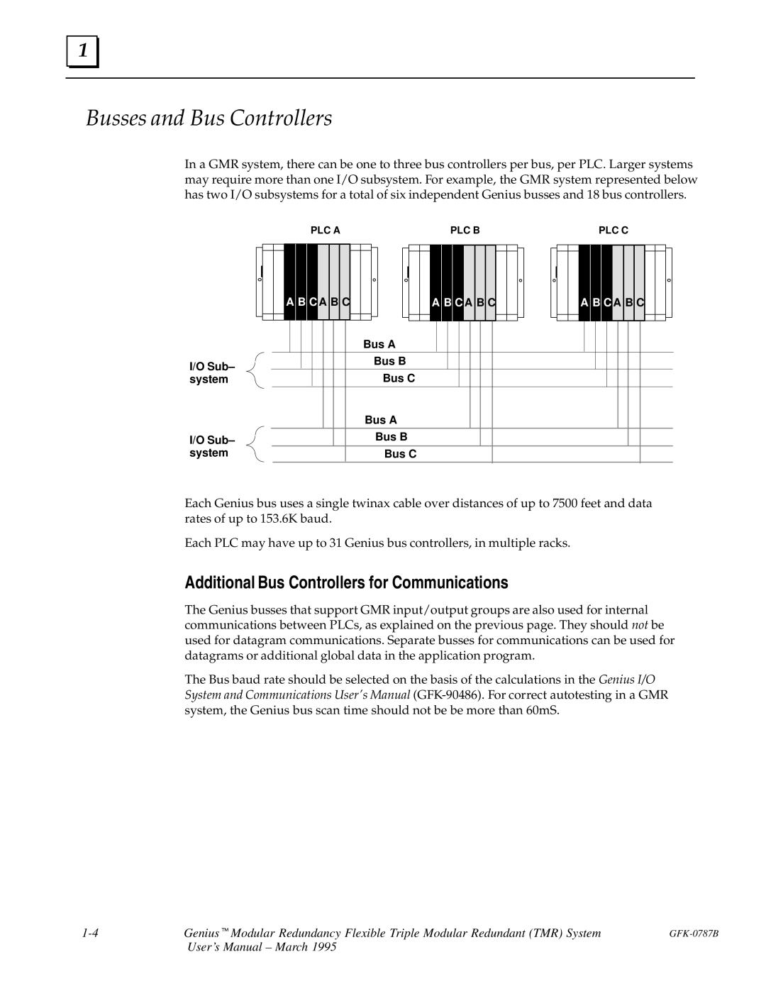 GE GFK-0787B user manual Busses and Bus Controllers, Additional Bus Controllers for Communications 