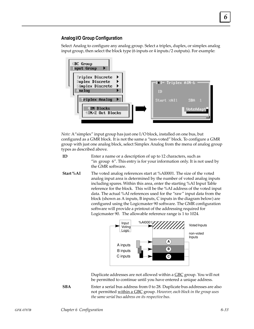 GE GFK-0787B user manual Analog I/O Group Configuration 