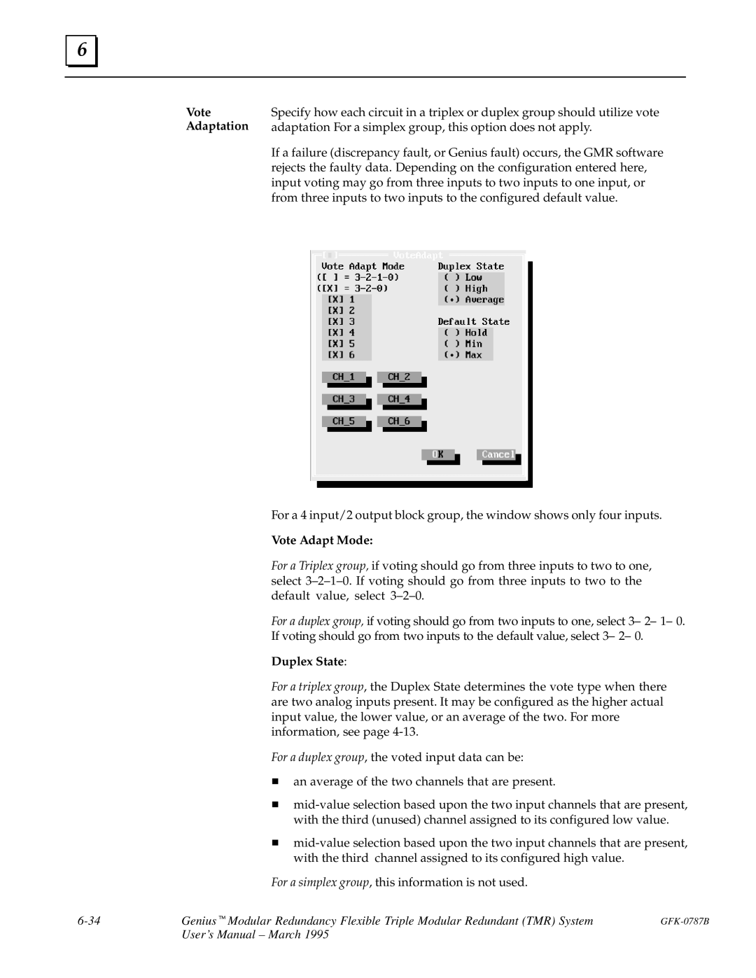 GE GFK-0787B user manual Vote Adaptation, Vote Adapt Mode 