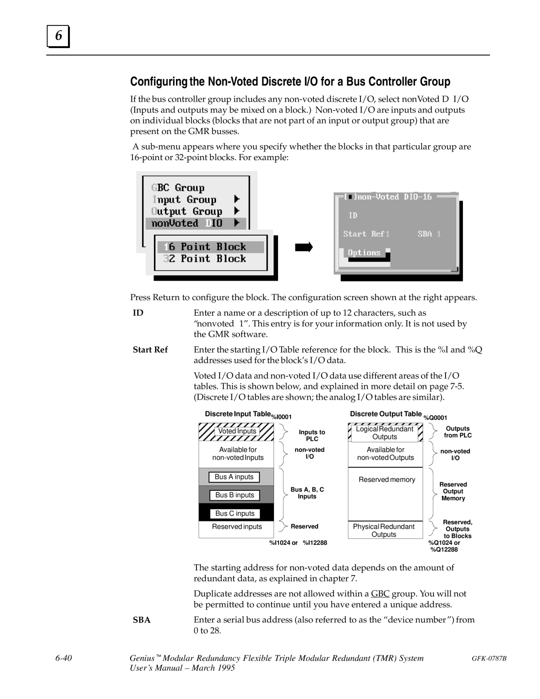 GE GFK-0787B user manual Start Ref, Bus C inputs Reserved inputs 