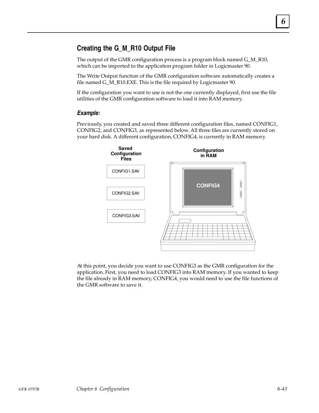 GE GFK-0787B user manual Creating the GMR10 Output File, CONFIG4 