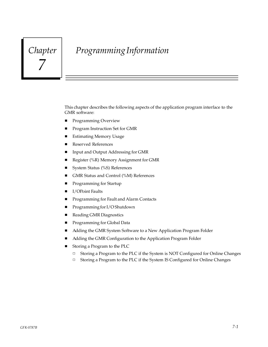 GE GFK-0787B user manual Chapter 