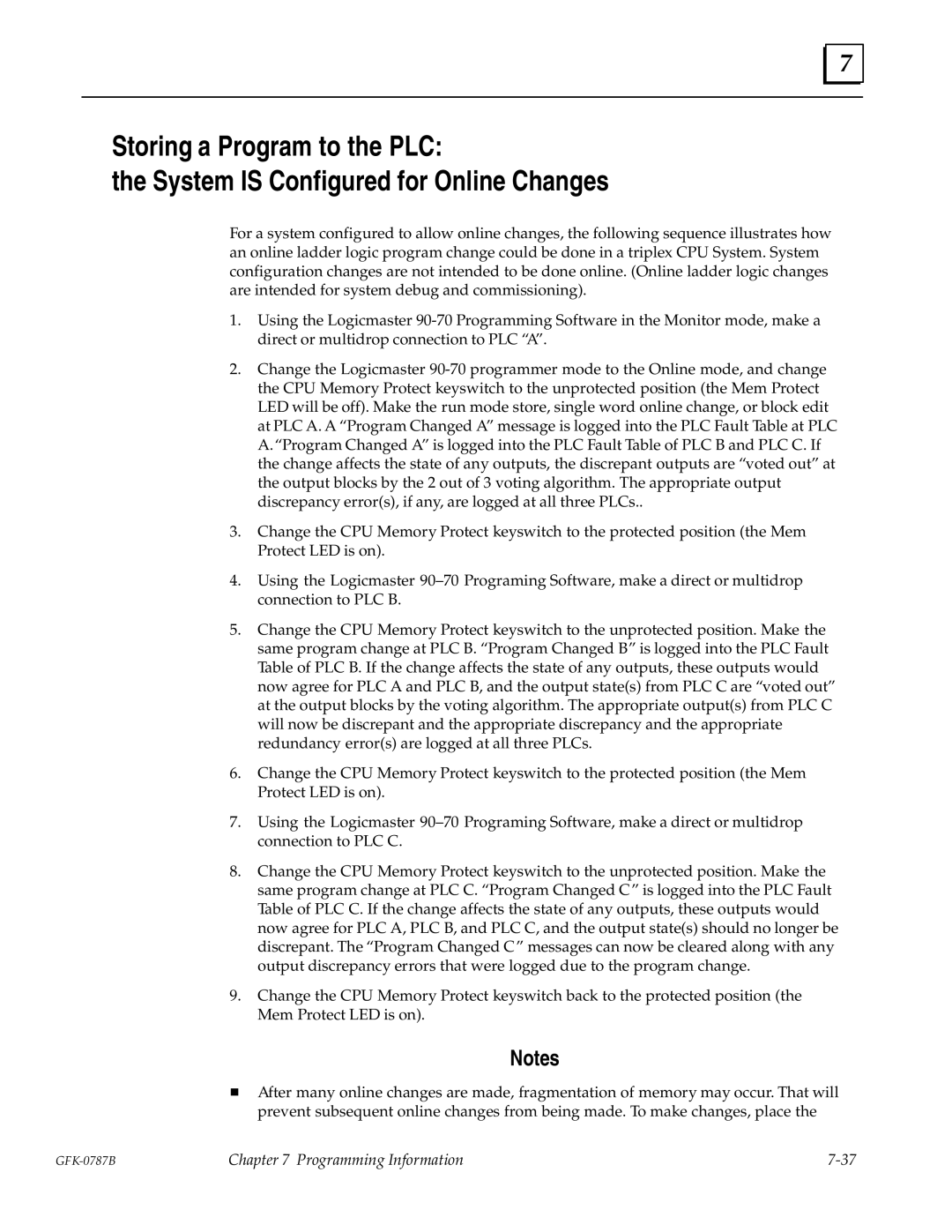 GE GFK-0787B user manual Programming Information 