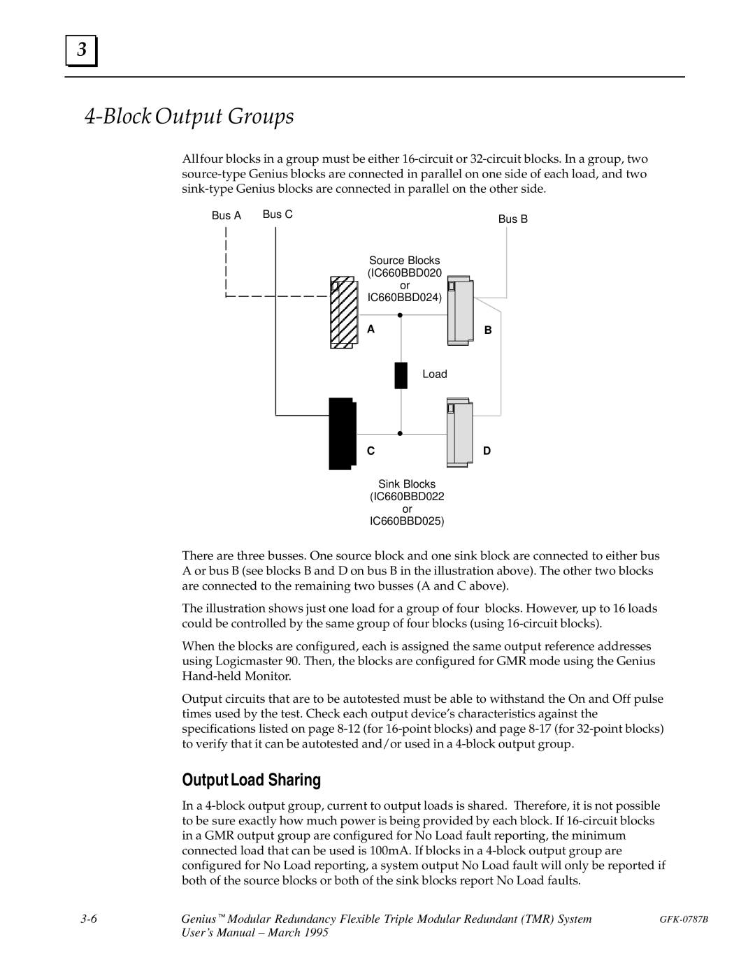 GE GFK-0787B user manual Block Output Groups, Output Load Sharing 