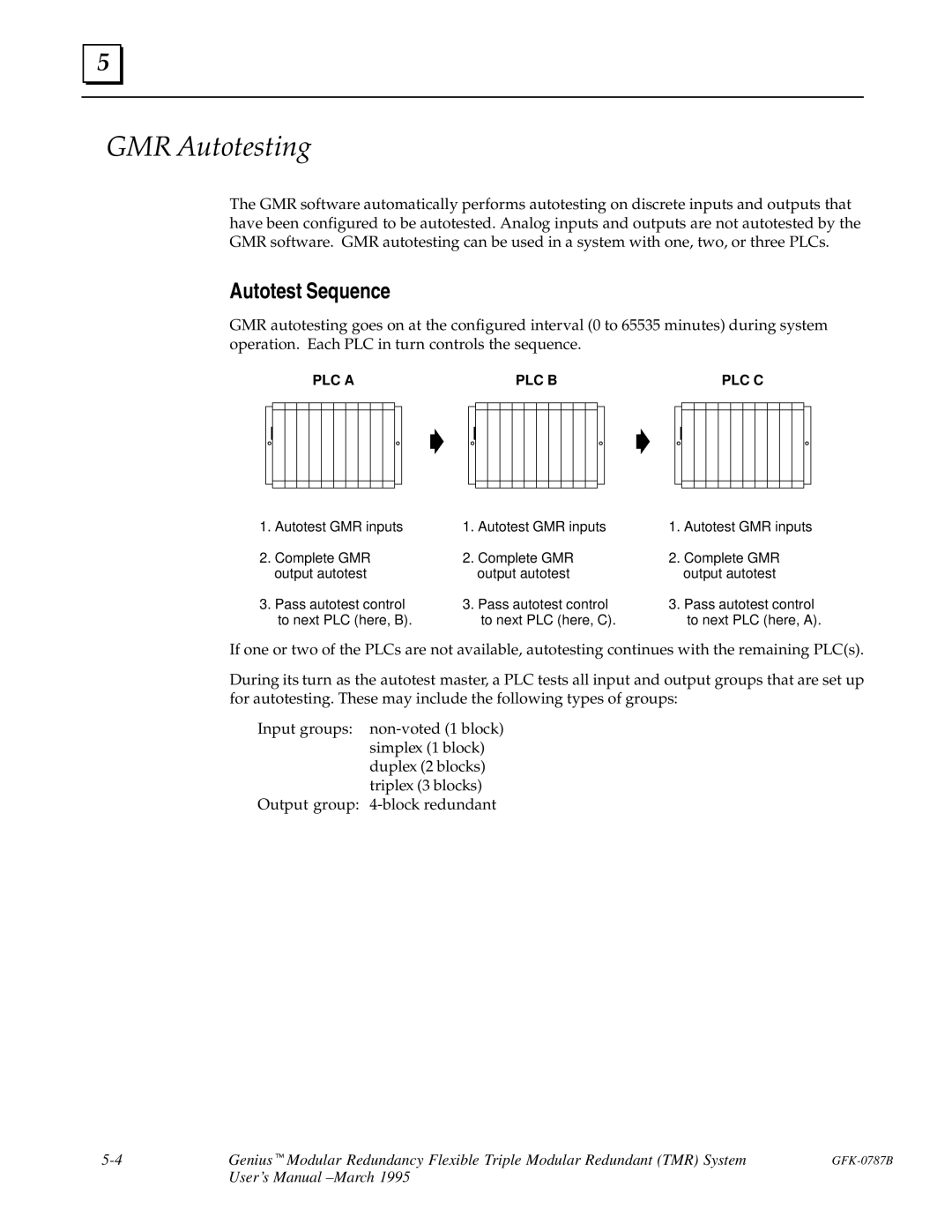 GE GFK-0787B user manual GMR Autotesting, Autotest Sequence 