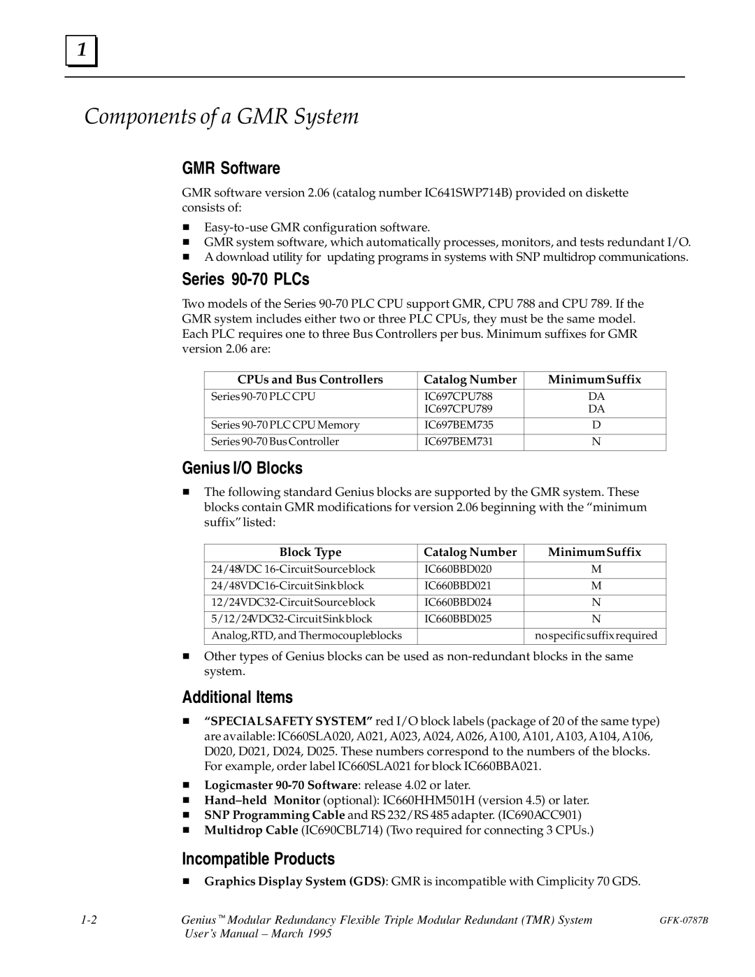 GE GFK-0787B user manual Components of a GMR System 