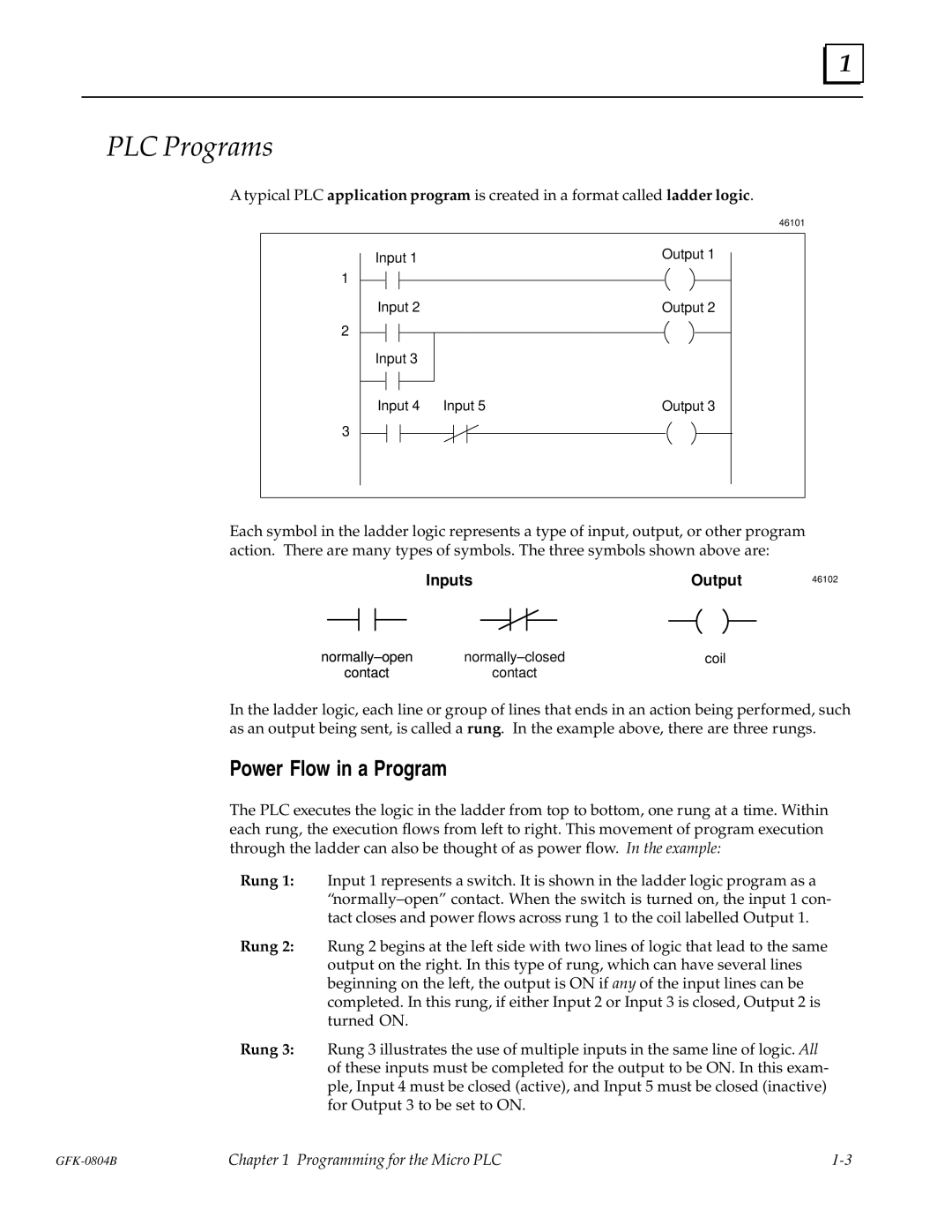 GE GFK-0804B manual PLC Programs, Power Flow in a Program 