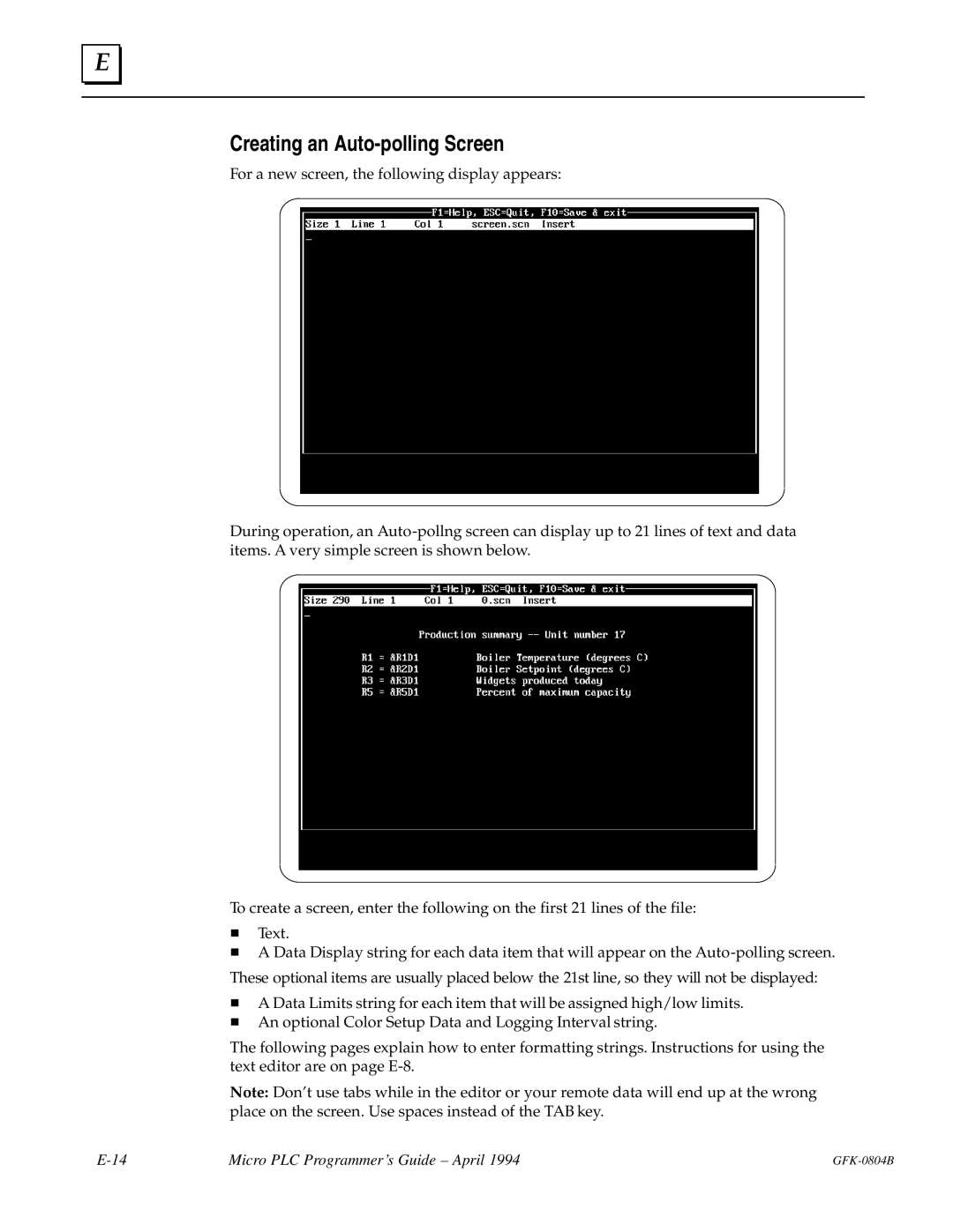 GE GFK-0804B manual Creating an Auto-polling Screen 