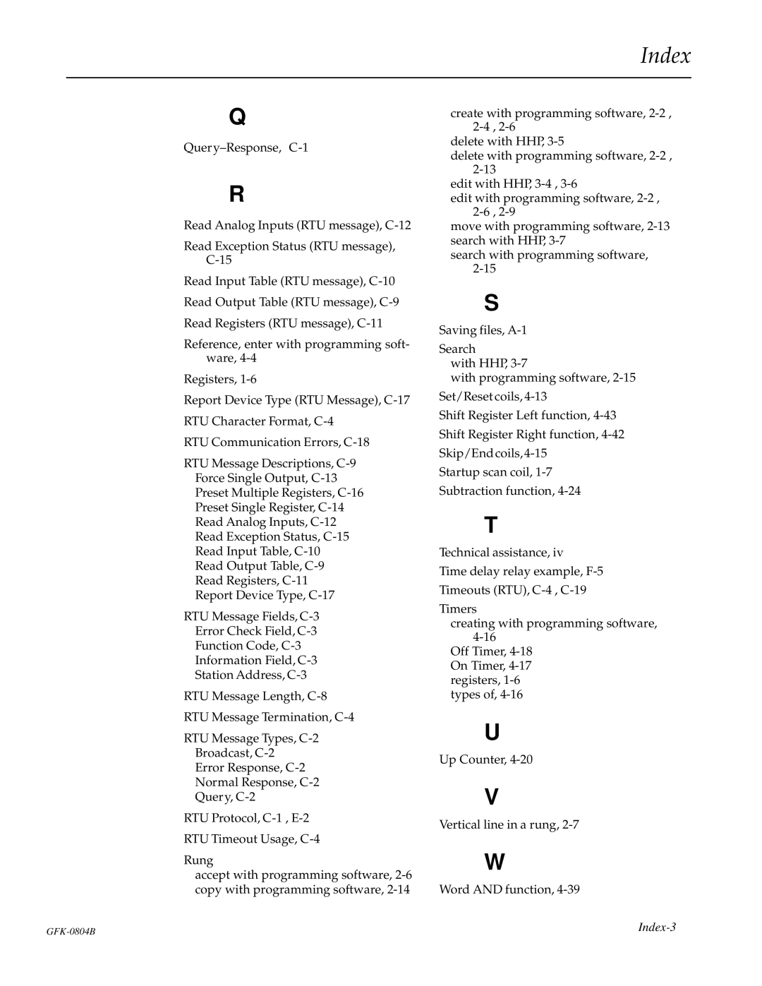 GE GFK-0804B manual Index-3 