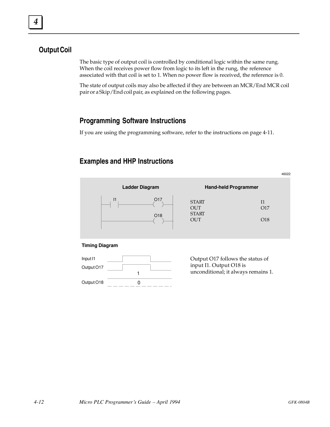 GE GFK-0804B manual Output Coil, Examples and HHP Instructions 