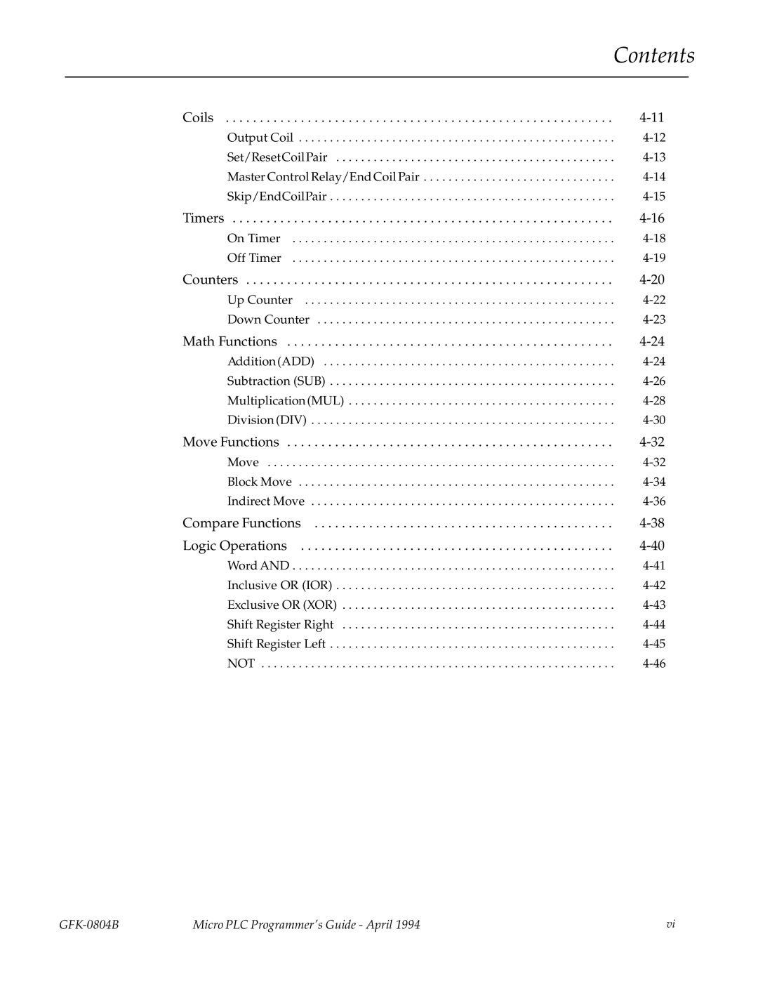 GE GFK-0804B manual Math Functions 