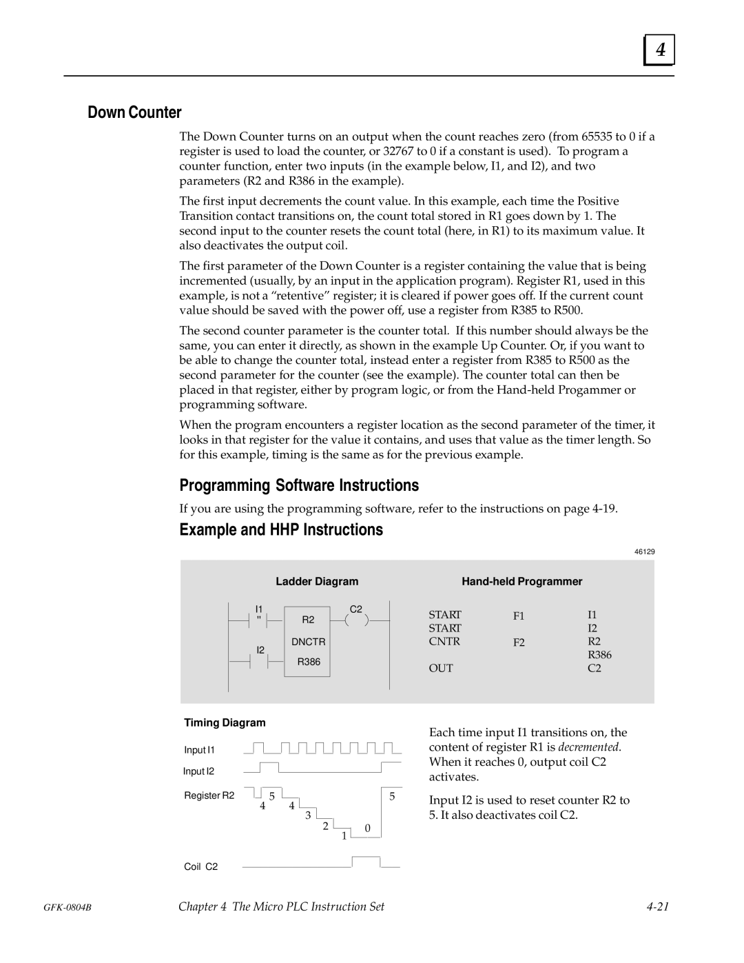 GE GFK-0804B manual Down Counter 