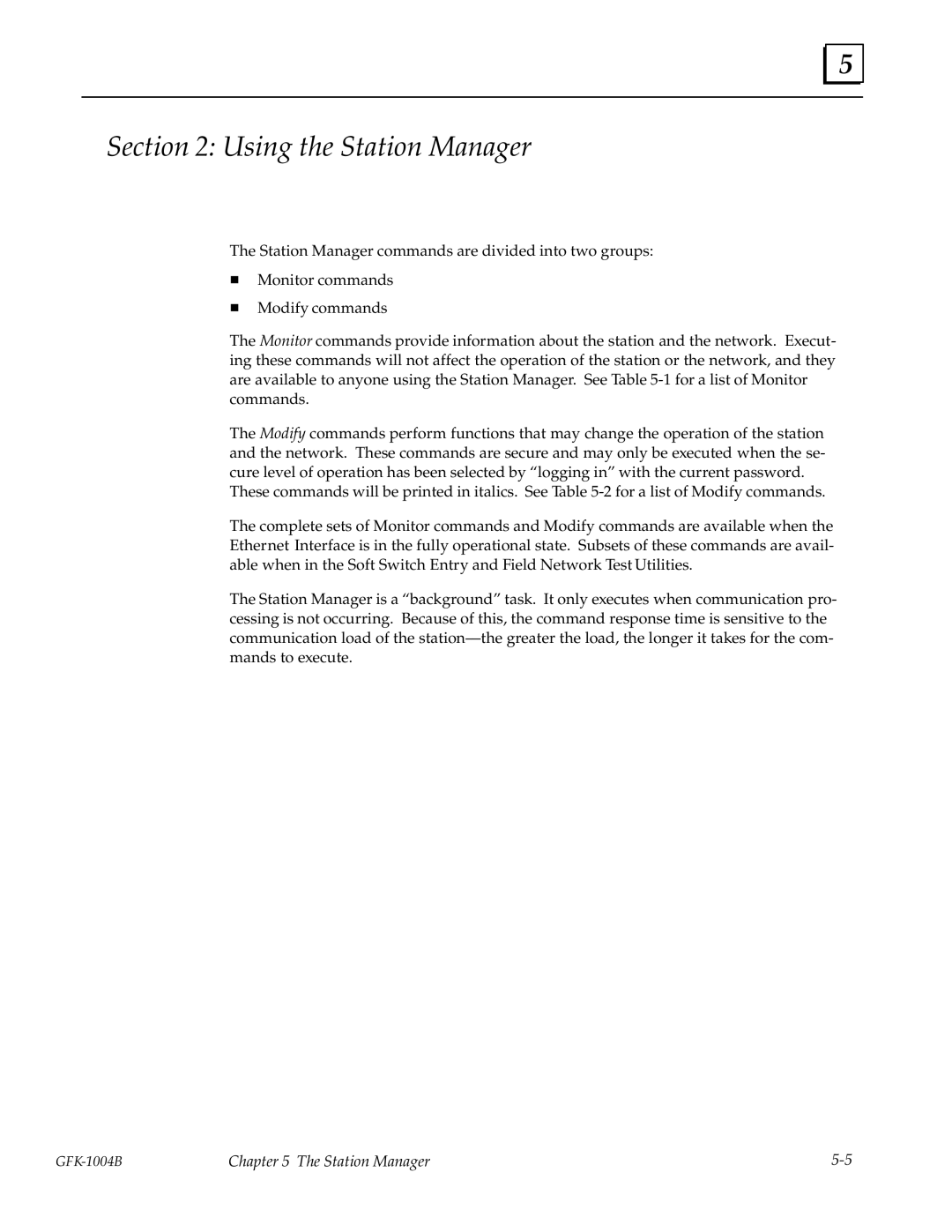 GE GFK-1004B user manual Using the Station Manager 