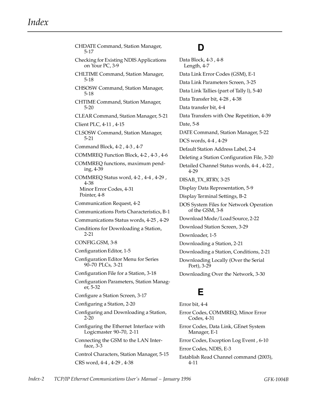 GE GFK-1004B user manual Index-2 