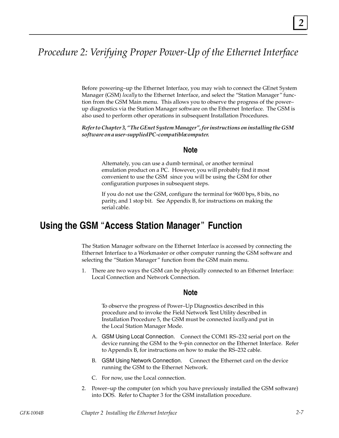 GE GFK-1004B user manual Using the GSM ªAccess Station Managerº Function 