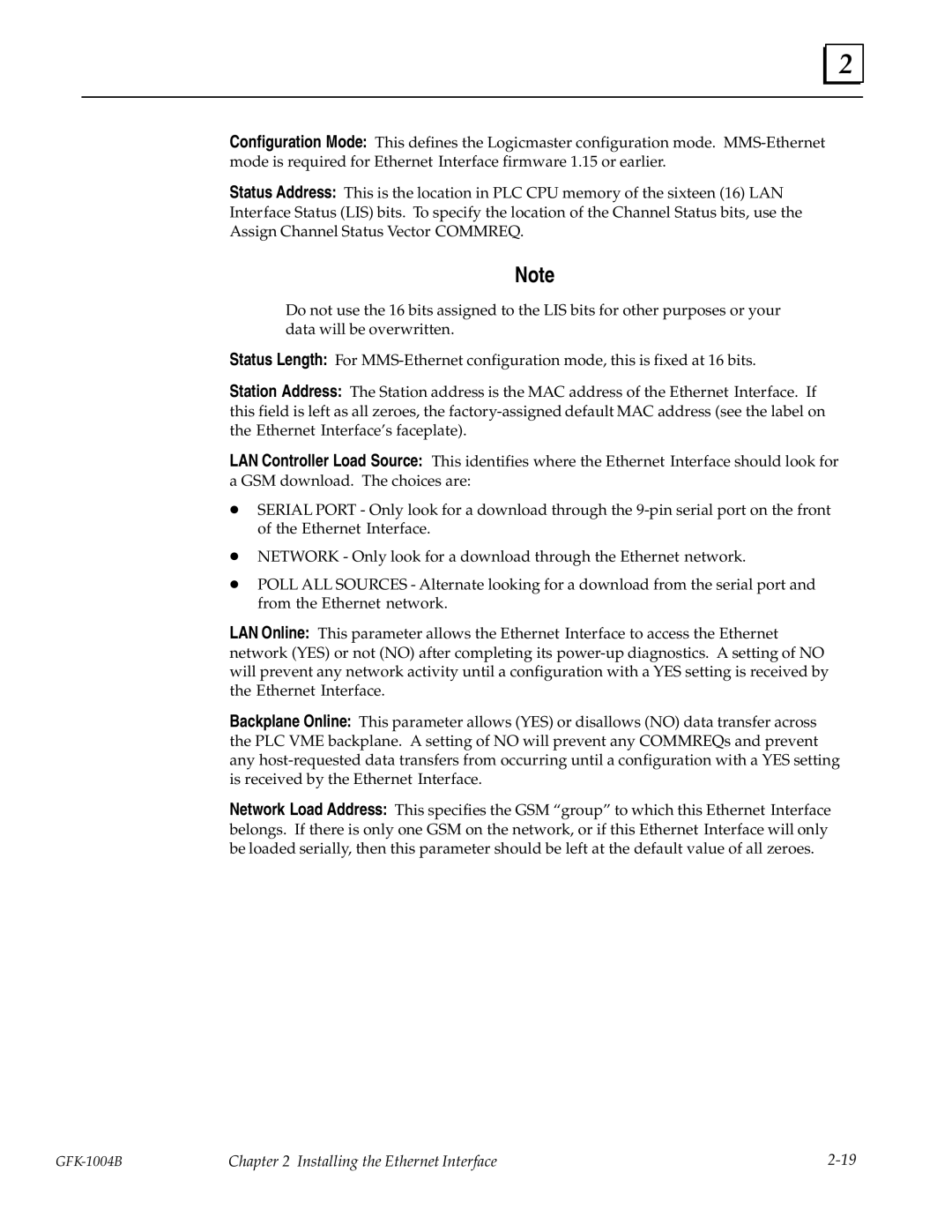 GE GFK-1004B user manual Installing the Ethernet Interface 