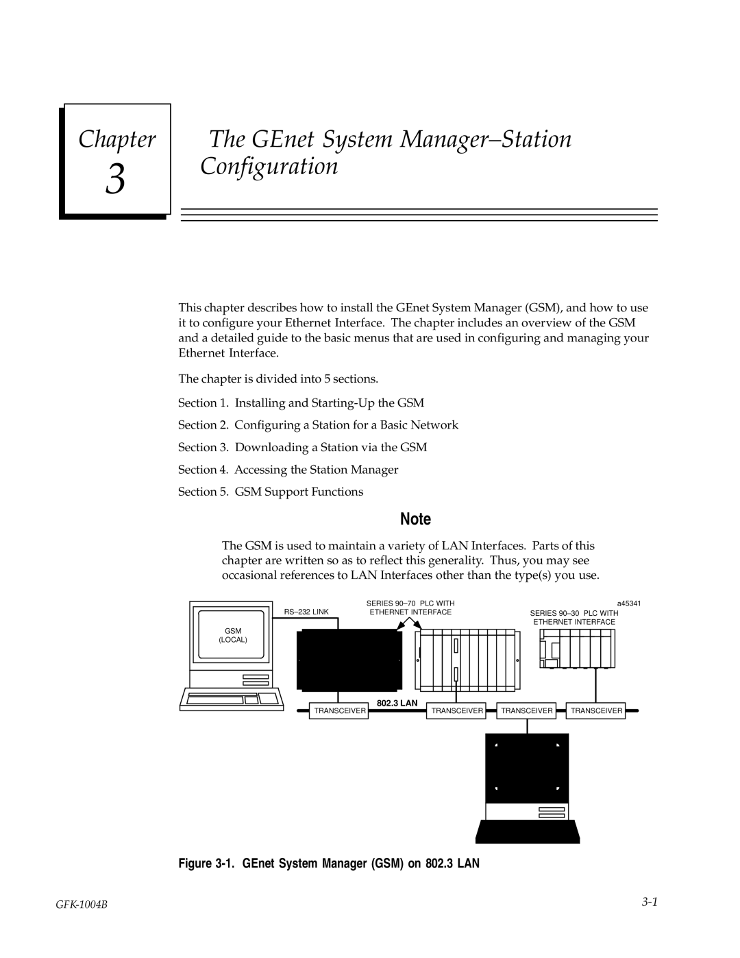 GE GFK-1004B user manual Chapter GEnet System Manager±Station Configuration 