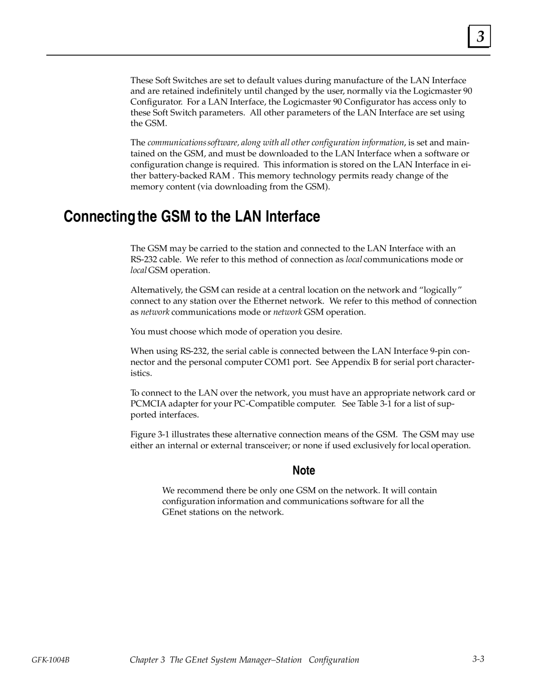 GE GFK-1004B user manual Connecting the GSM to the LAN Interface 