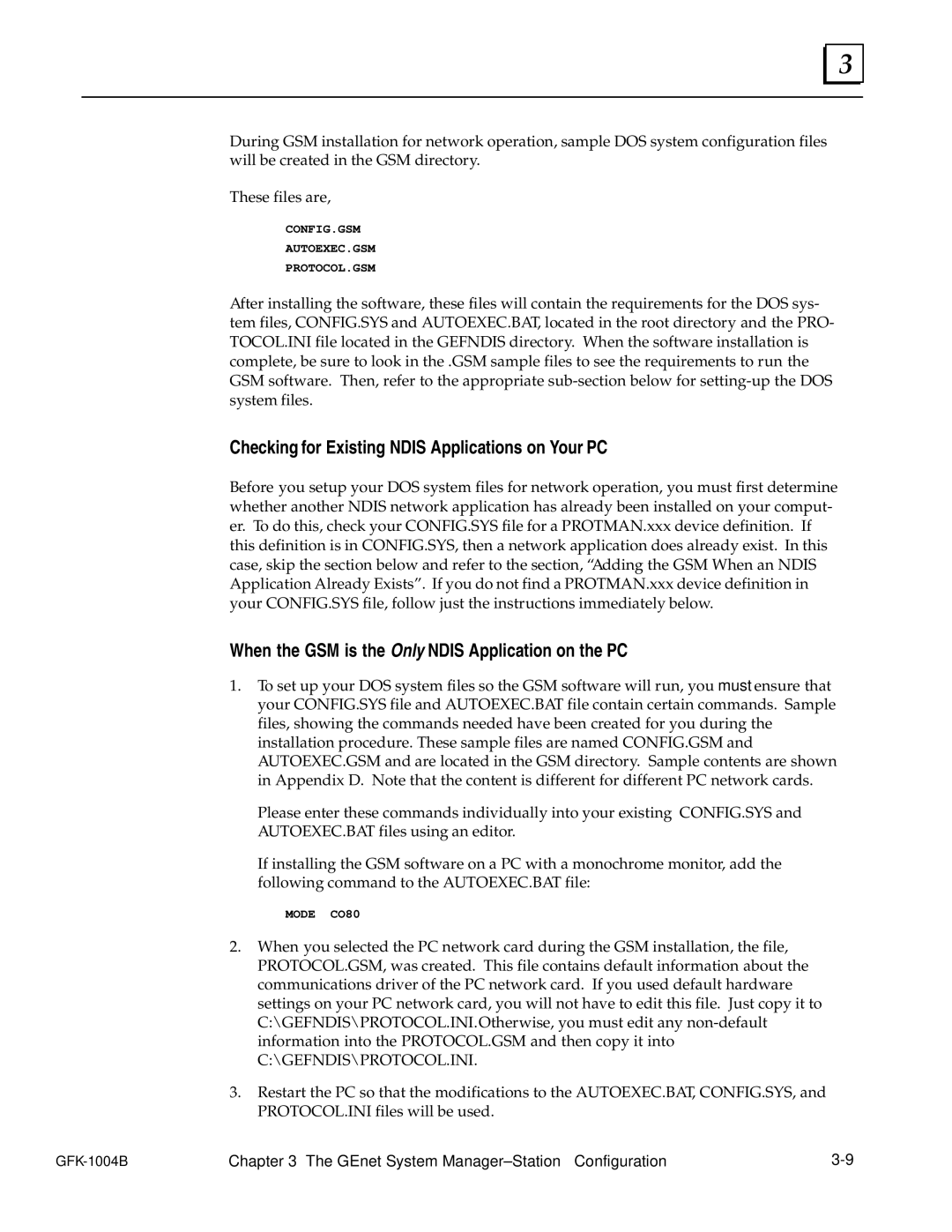 GE GFK-1004B Checking for Existing Ndis Applications on Your PC, When the GSM is the Only Ndis Application on the PC 