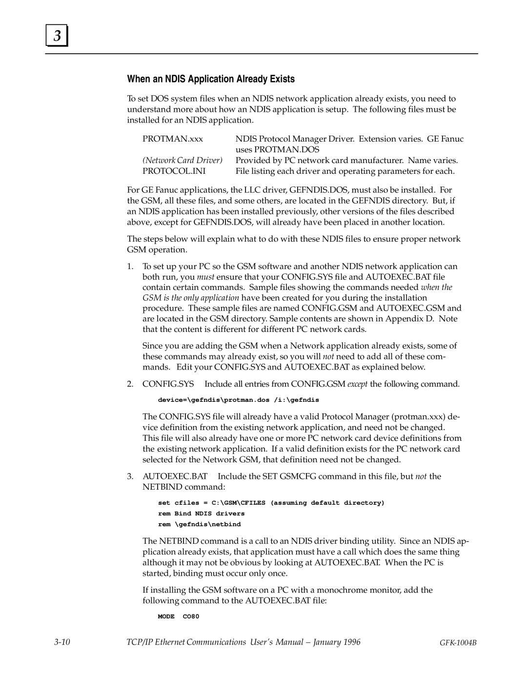 GE GFK-1004B user manual When an Ndis Application Already Exists, Network Card Driver 