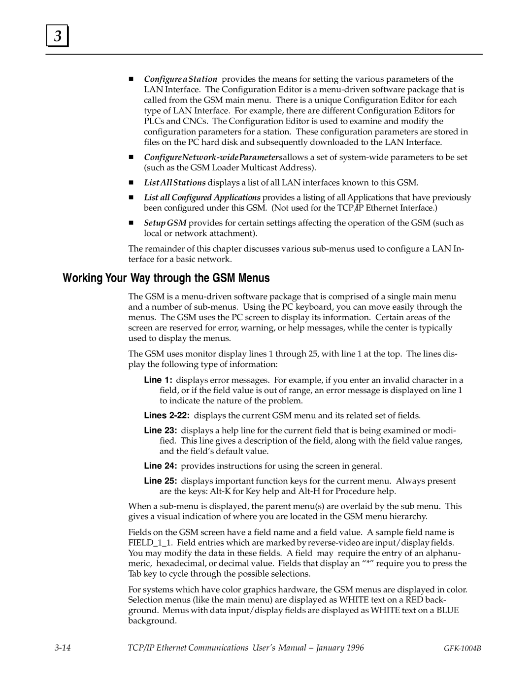 GE GFK-1004B user manual Working Your Way through the GSM Menus 