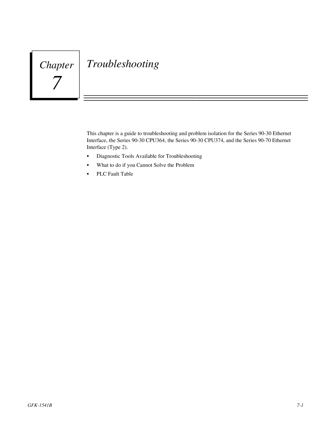 GE GFK-1541B manual Troubleshooting 