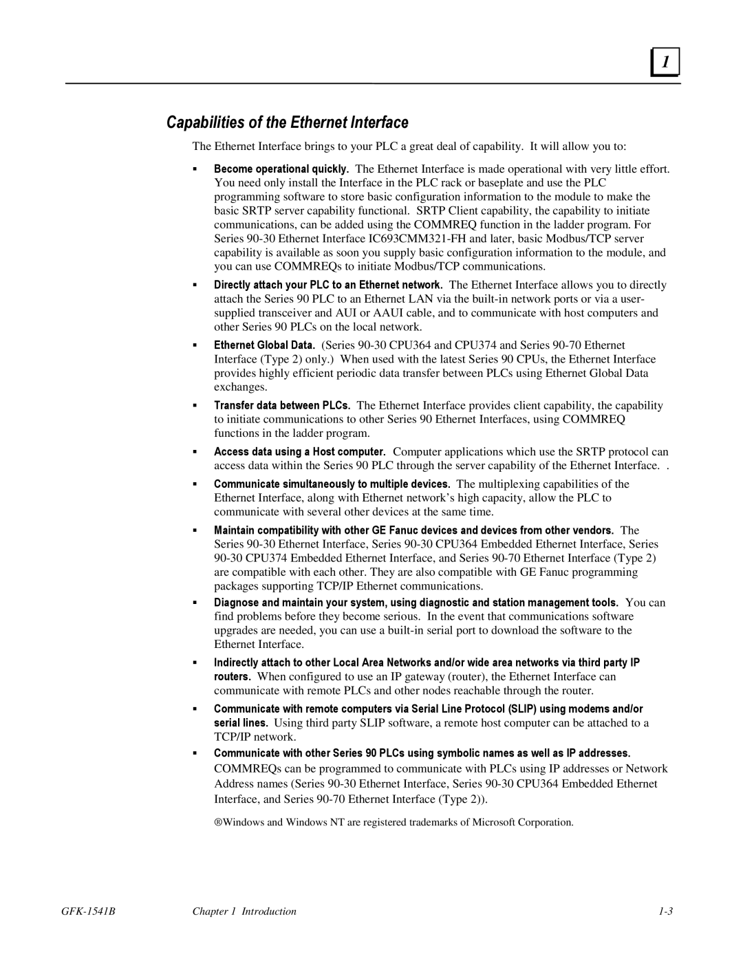 GE GFK-1541B manual Capabilities of the Ethernet Interface 