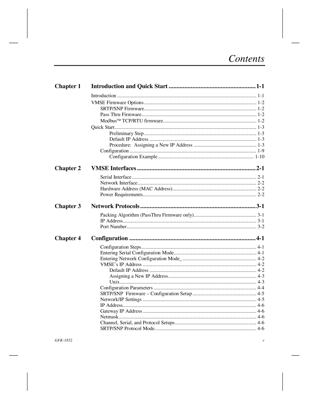 GE GFK-1852 user manual Contents 