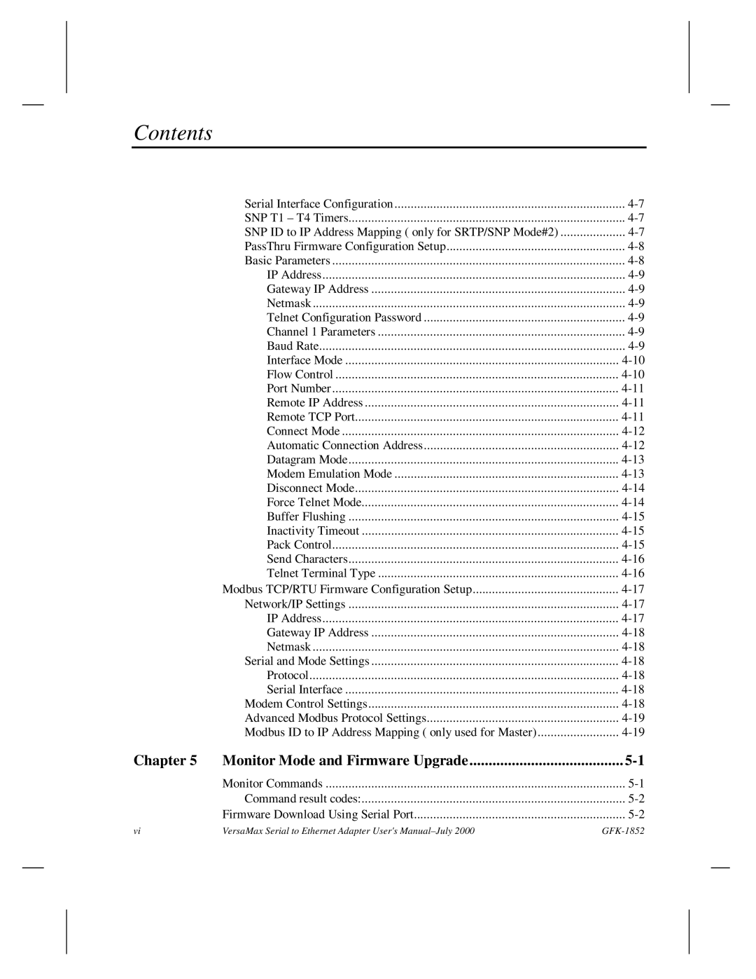 GE GFK-1852 user manual Contents 