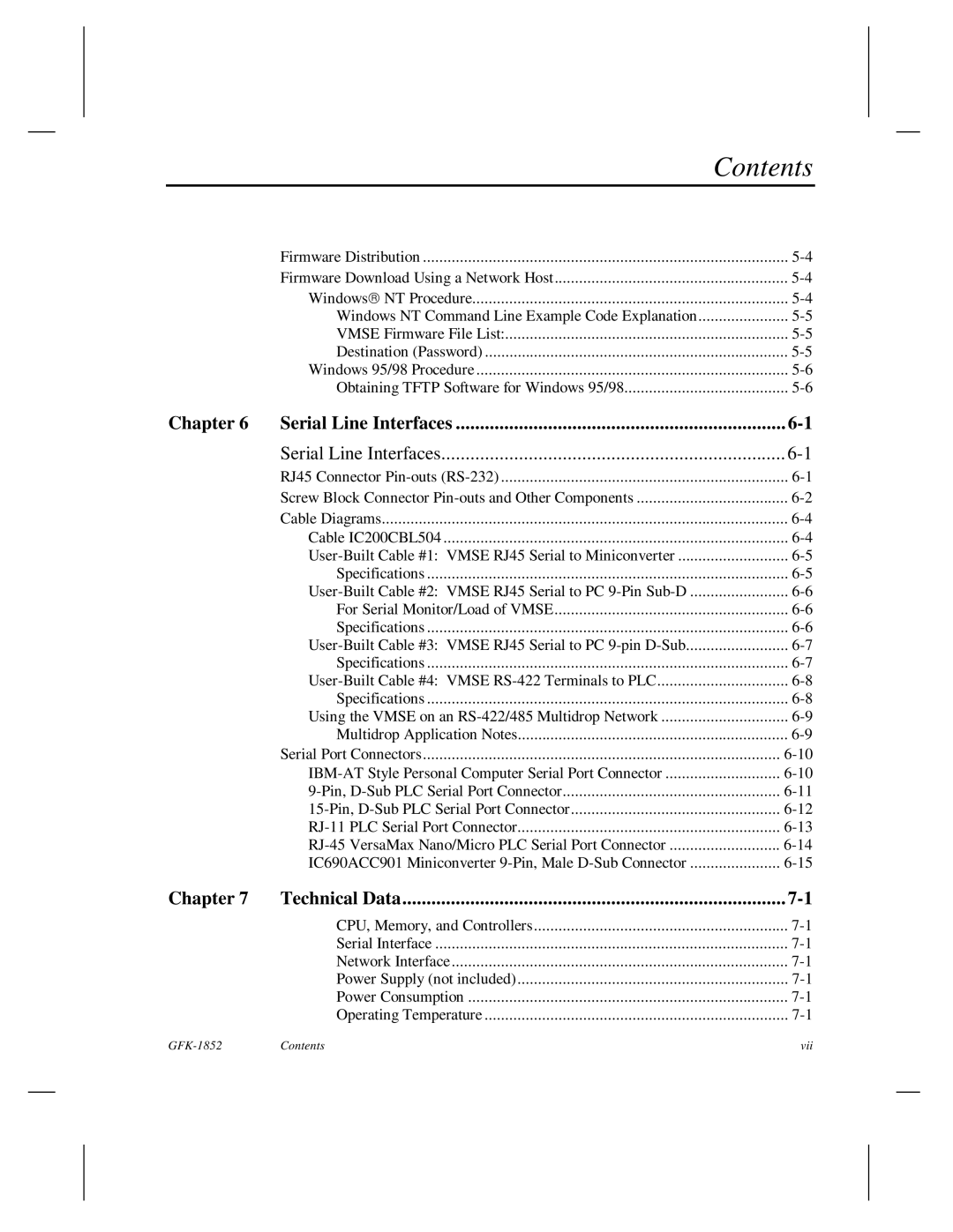 GE GFK-1852 user manual Chapter Serial Line Interfaces 