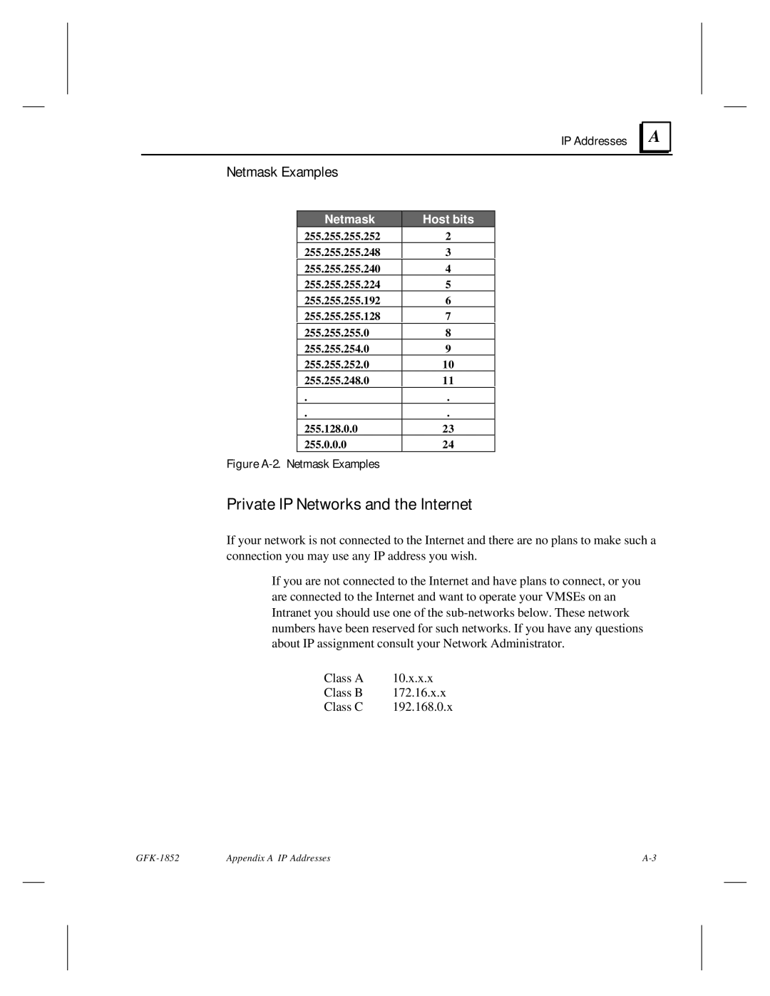 GE GFK-1852 user manual Private IP Networks and the Internet 