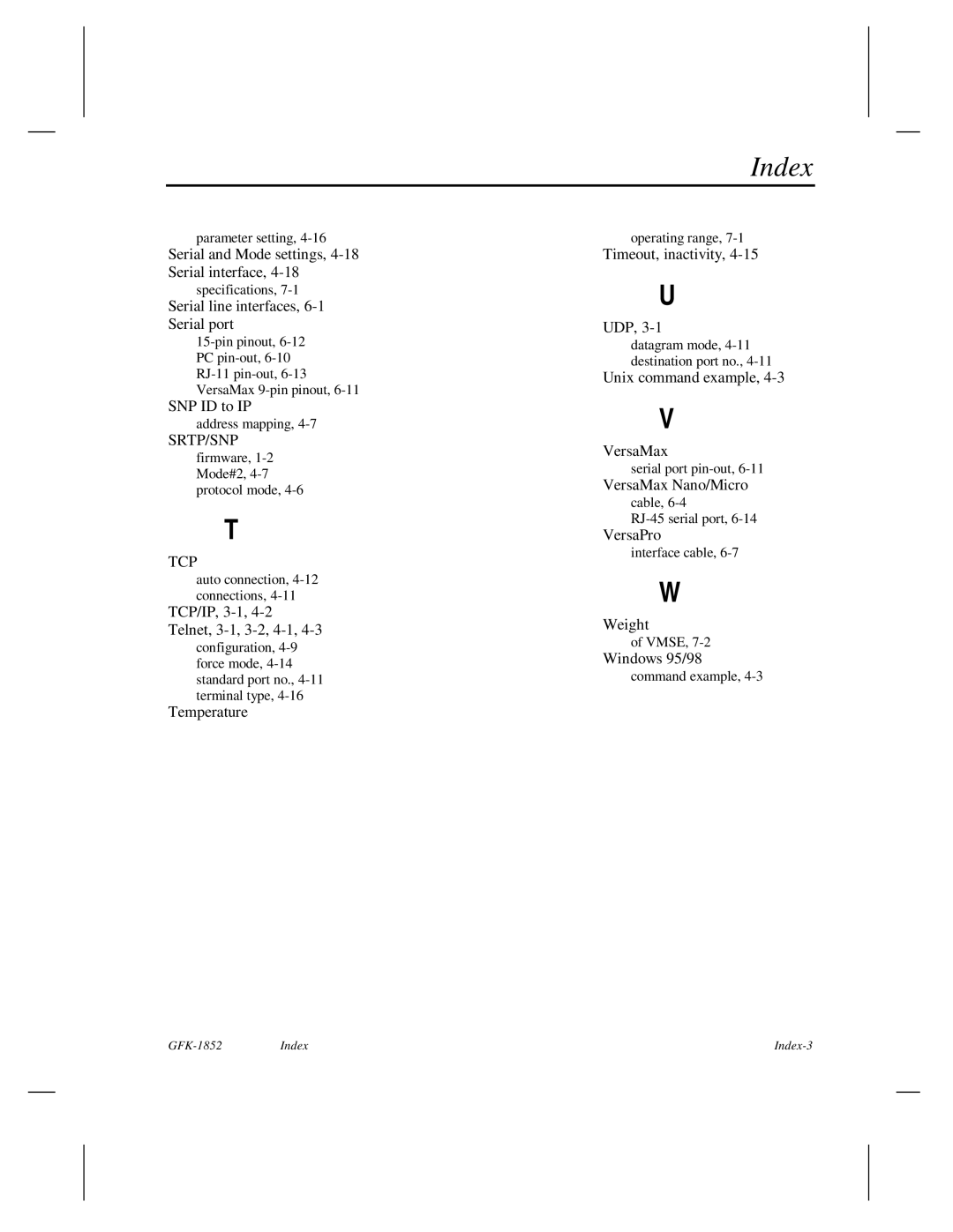 GE GFK-1852 user manual Srtp/Snp 