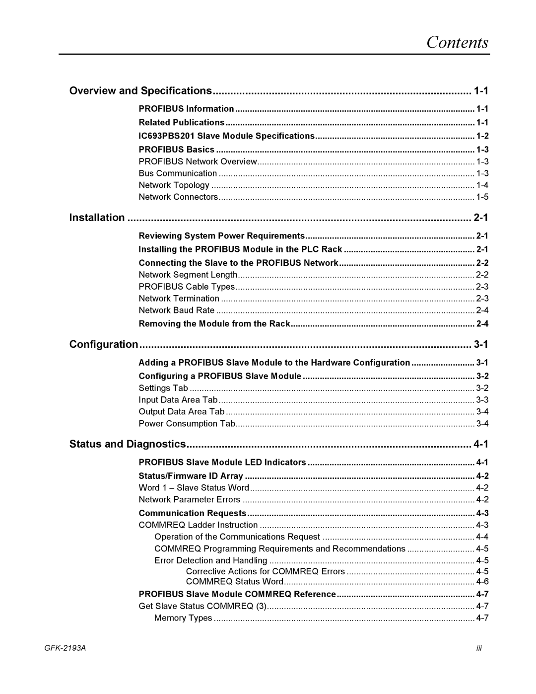 GE GFK-2193A user manual Contents 