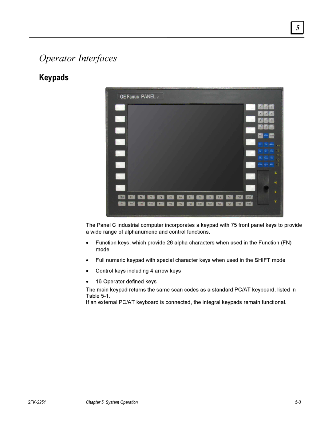 GE GFK-2251 manual Operator Interfaces 