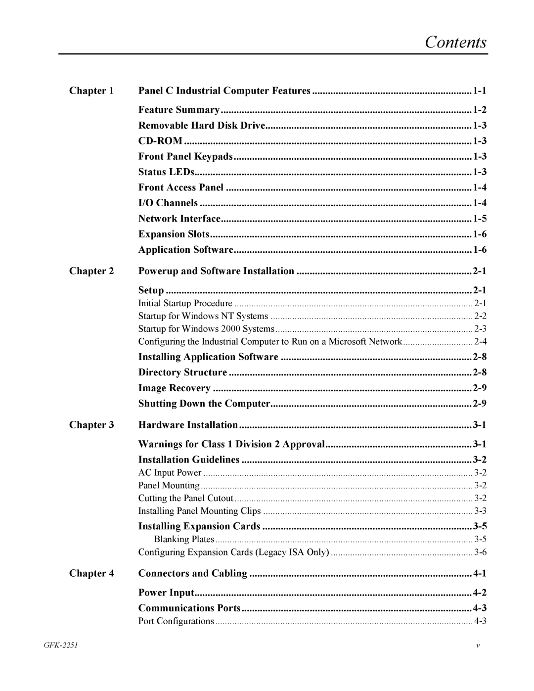 GE GFK-2251 manual Contents 