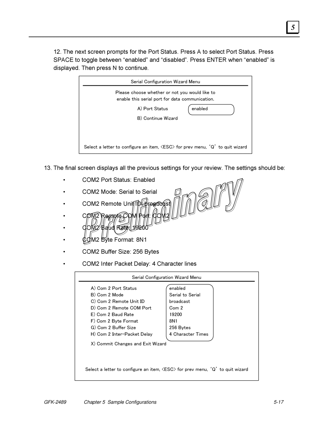 GE GFK-2489 user manual Port Status 