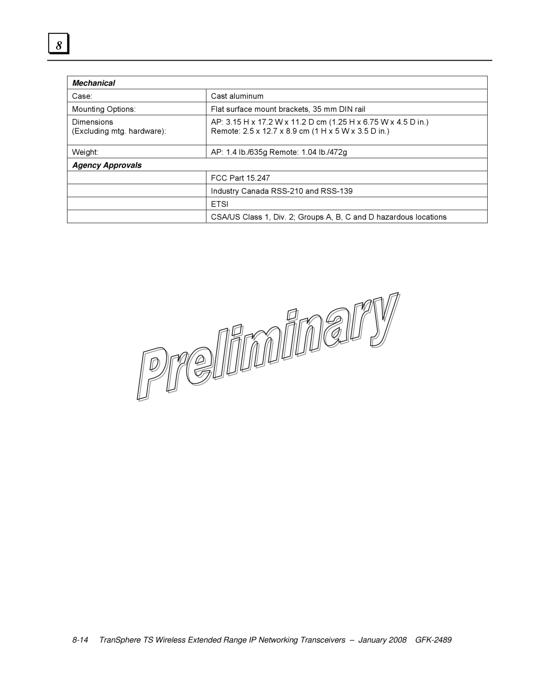 GE GFK-2489 user manual Mechanical 