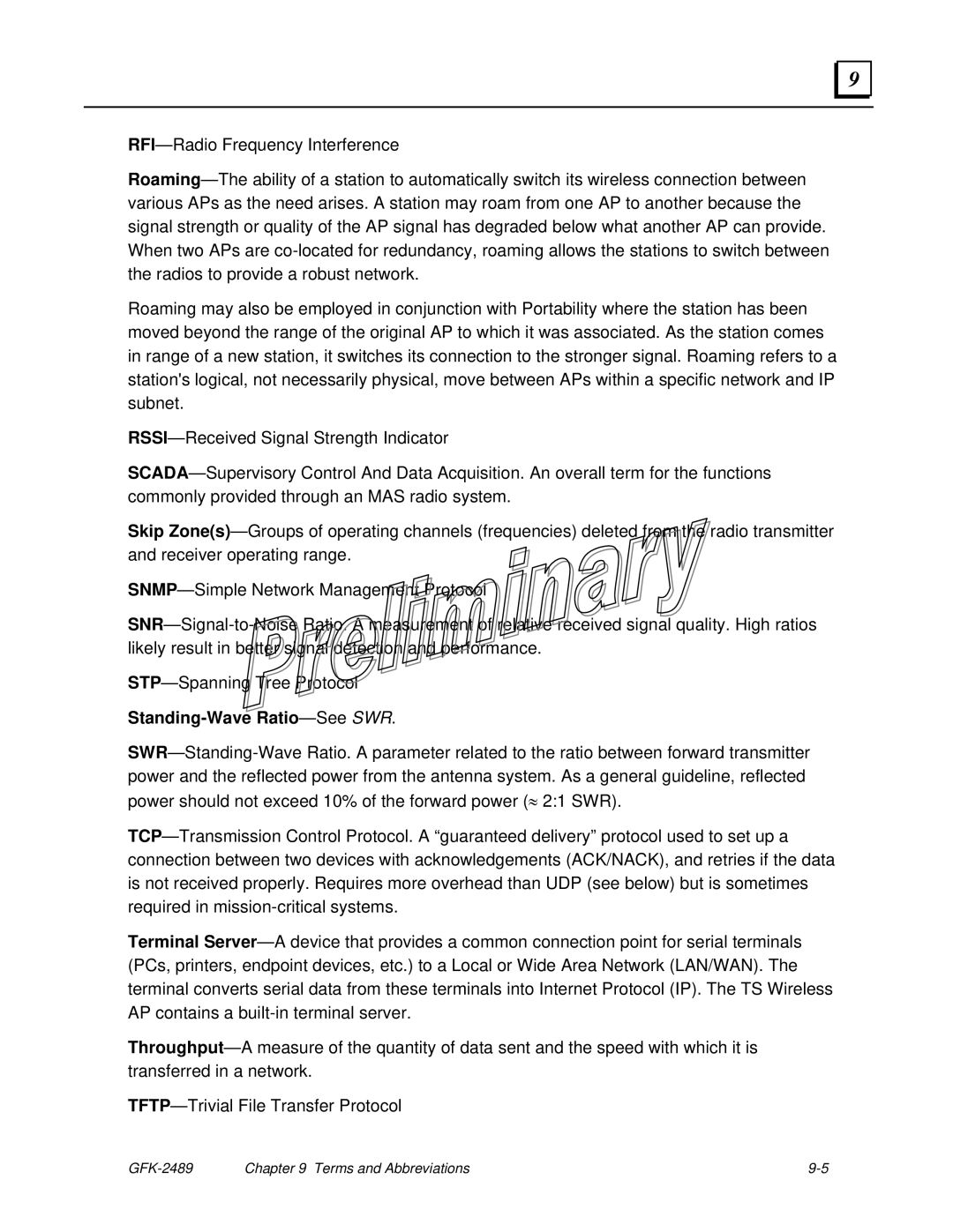 GE GFK-2489 user manual Standing-Wave Ratio-SeeSWR 